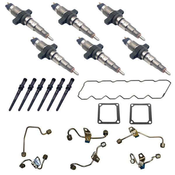 5.9L Cummins Fuel Injectors Kit 0986435503RX-KIT Dodge Ram 2003-2004 2500/3500 "305HP" Motor Cummins 5263318 & Dodge R8004082AC